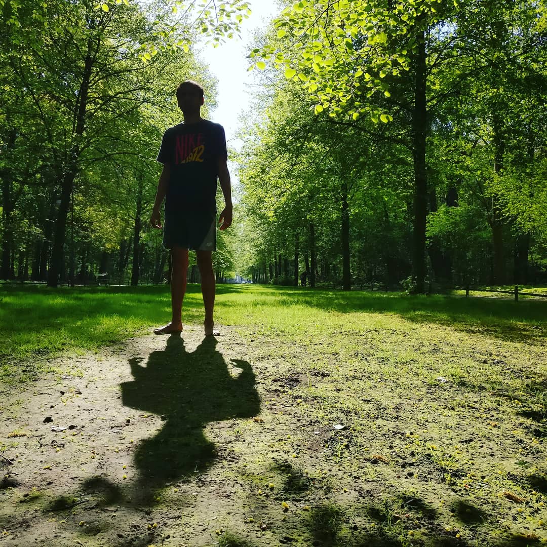 My silhouette with Berlin's Tiergarten in the backdrop